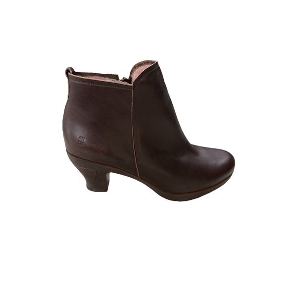 El Naturalista Women’s Size 9.5 Leather Zip Heeled Ankle Boots Brown Boho Chic - Picture 2 of 10
